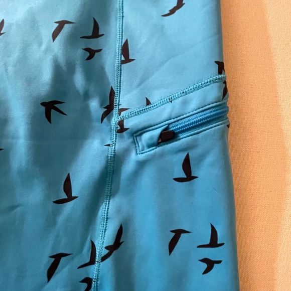 Oiselle Womens Sz 4 Bird Print Flyte Pocket Jogger Crop Running Leggings Active - Picture 5 of 7